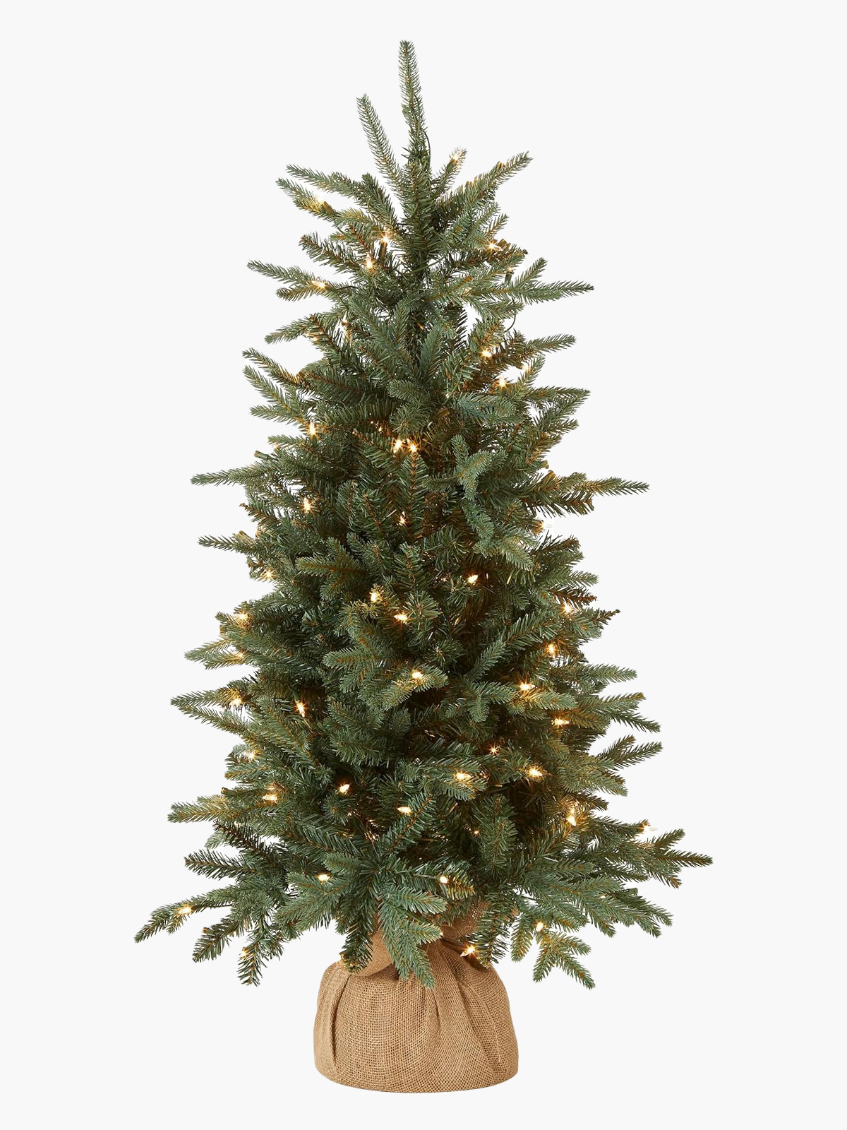 Pre-lit Artificial Mini Christmas Tree | Includes Small Lights and Cloth Bag Base | for Tabletop or 